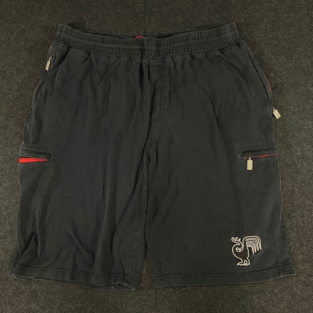 Drunknmunky Cargo Shorts Mens XXL Black Embroidered Logo Y2K Streetwear Baggy